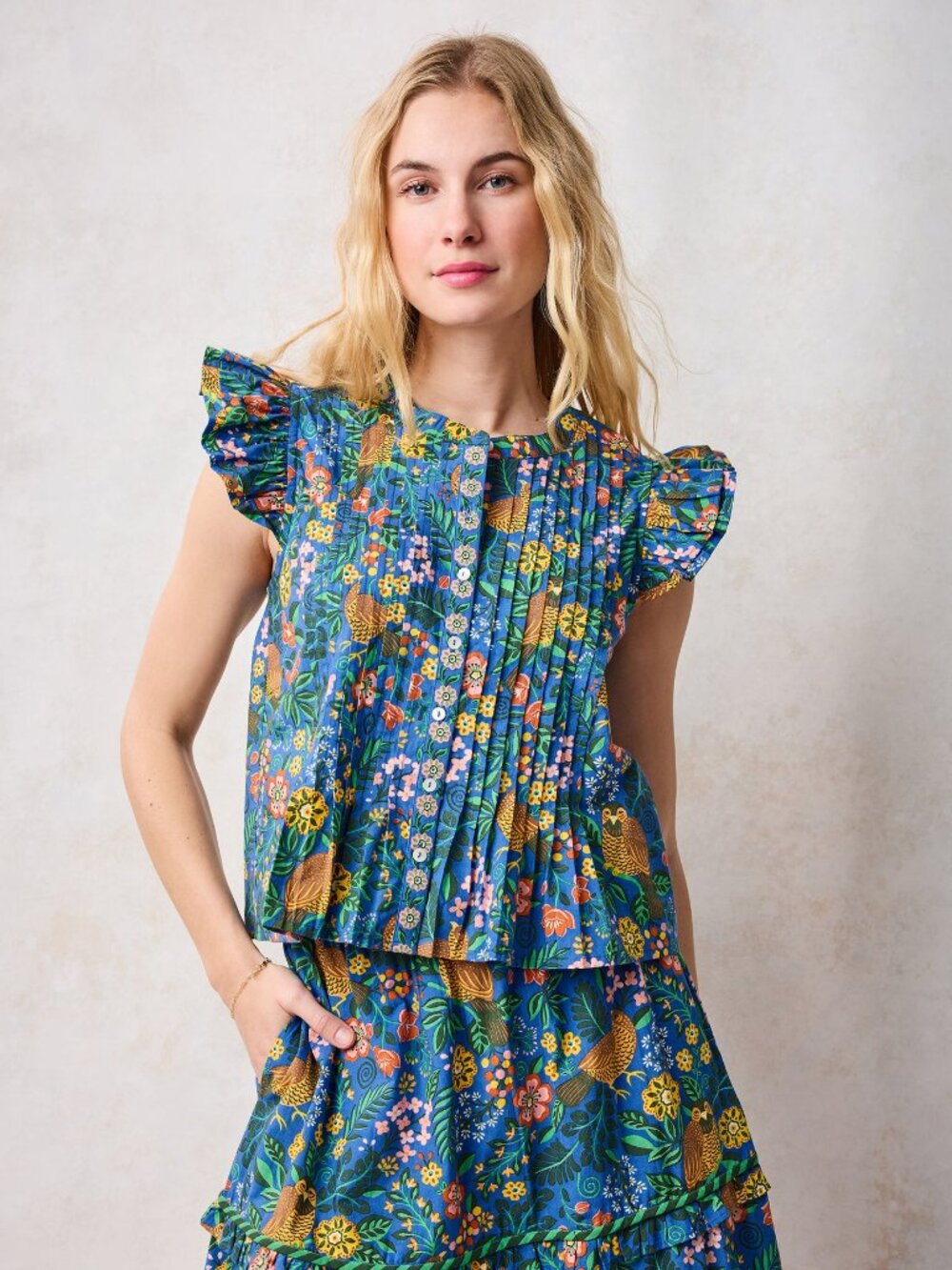 Printfresh Katie Blouse in Willow Wren NWT